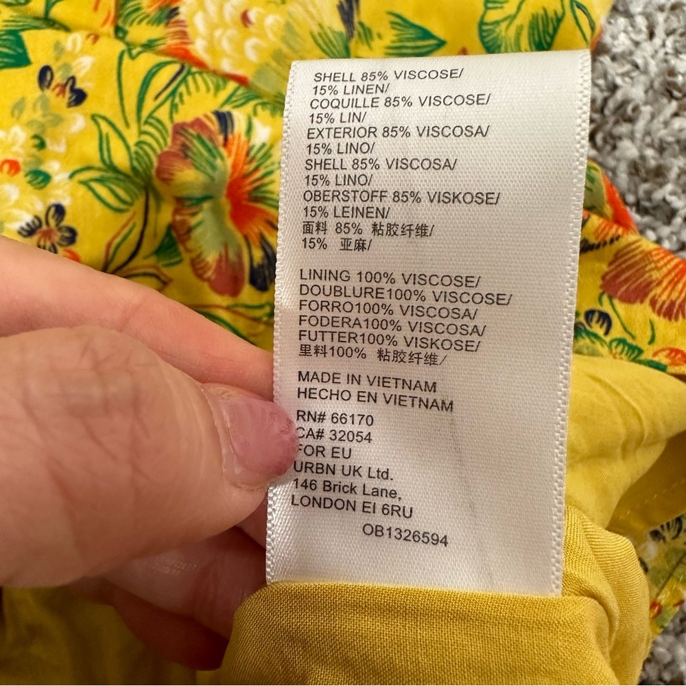 NWT Urban Outfitters Yellow Floral Mini Dress - Picture 8 of 12